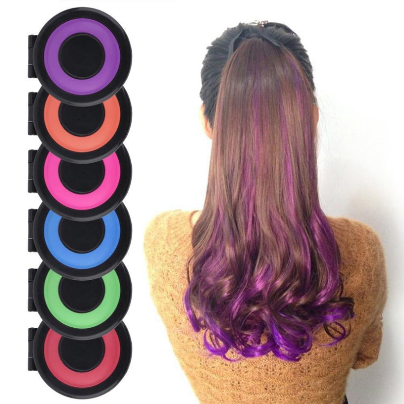Tintura de Cabelo Rápido e Lavável - Kit com 6 Cores