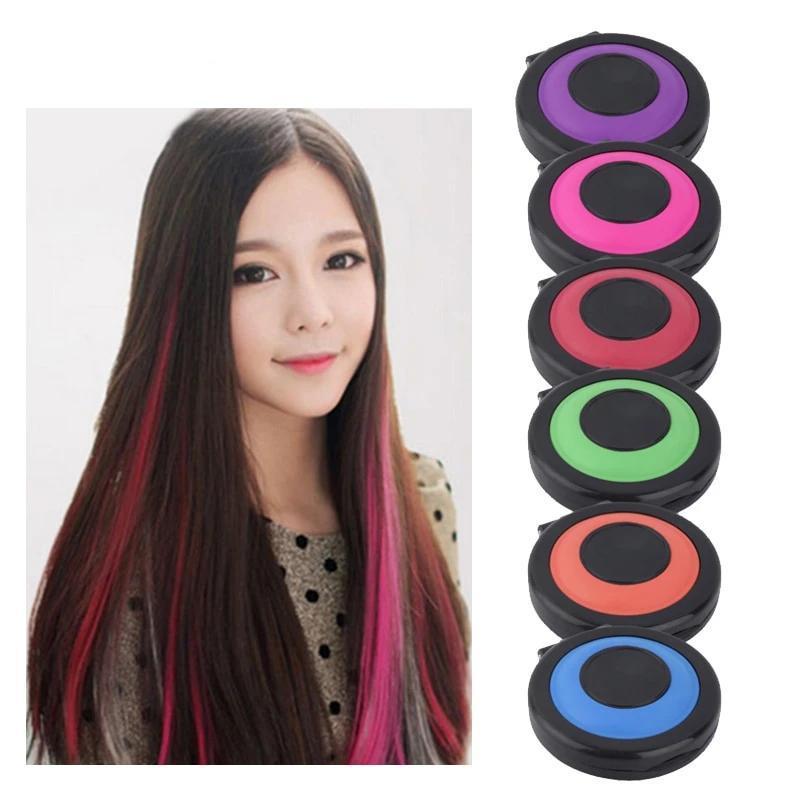 Tintura de Cabelo Rápido e Lavável - Kit com 6 Cores