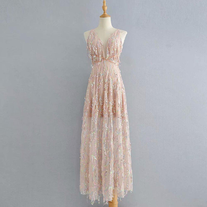 Vestido de Festa Longo Tule Bordado